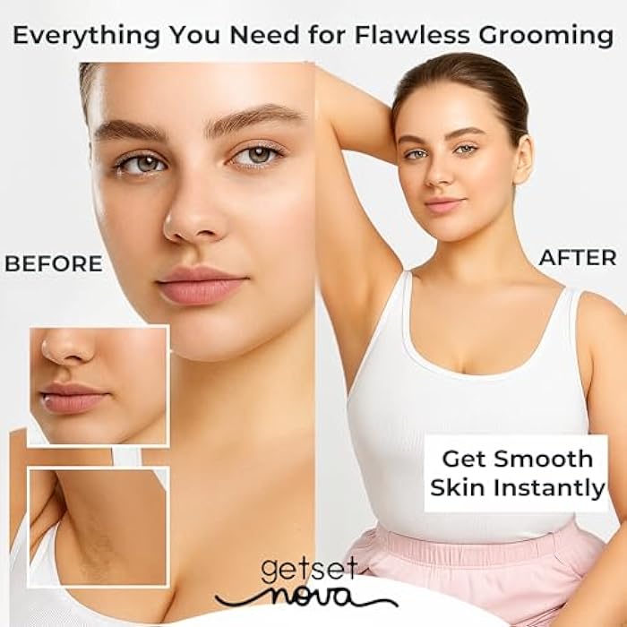getsetnova Facial Hair Removal Machine for Women – 2 in 1 Trimmer & Eyebrow Trimmer Pen, Upper Lip Hair Rem over for Women & Epilator – USB Rechargeable, Painless - Image 5